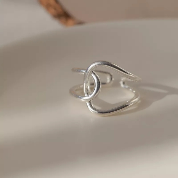 NEW Unisex 925 Sterling Silver Polished Knot Adjustable Ring - Picture 11 of 15